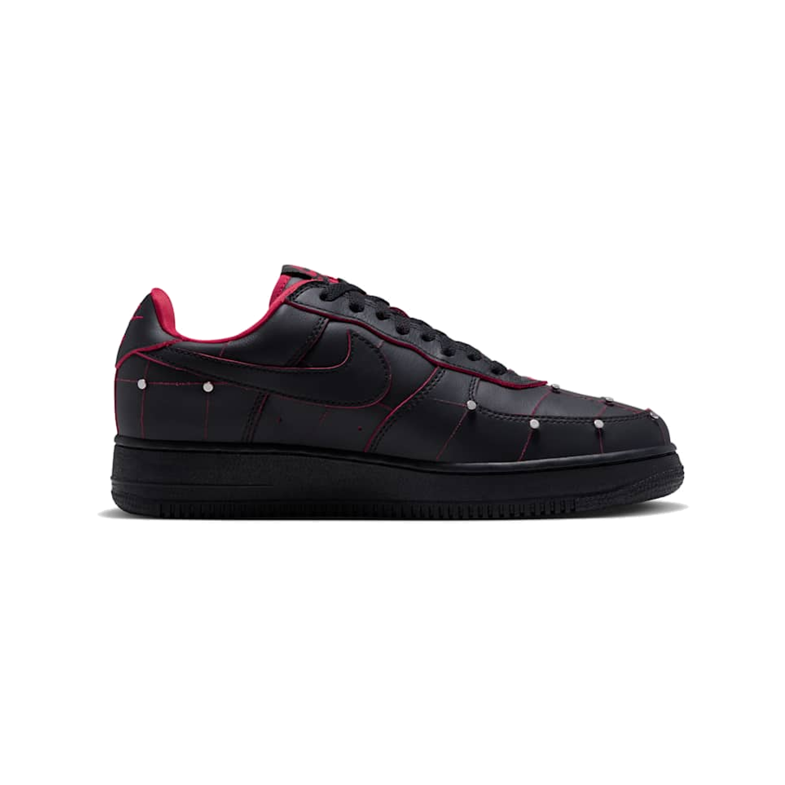 Nike Air Force 1 Nightmare Black Gym Red, lateral side view