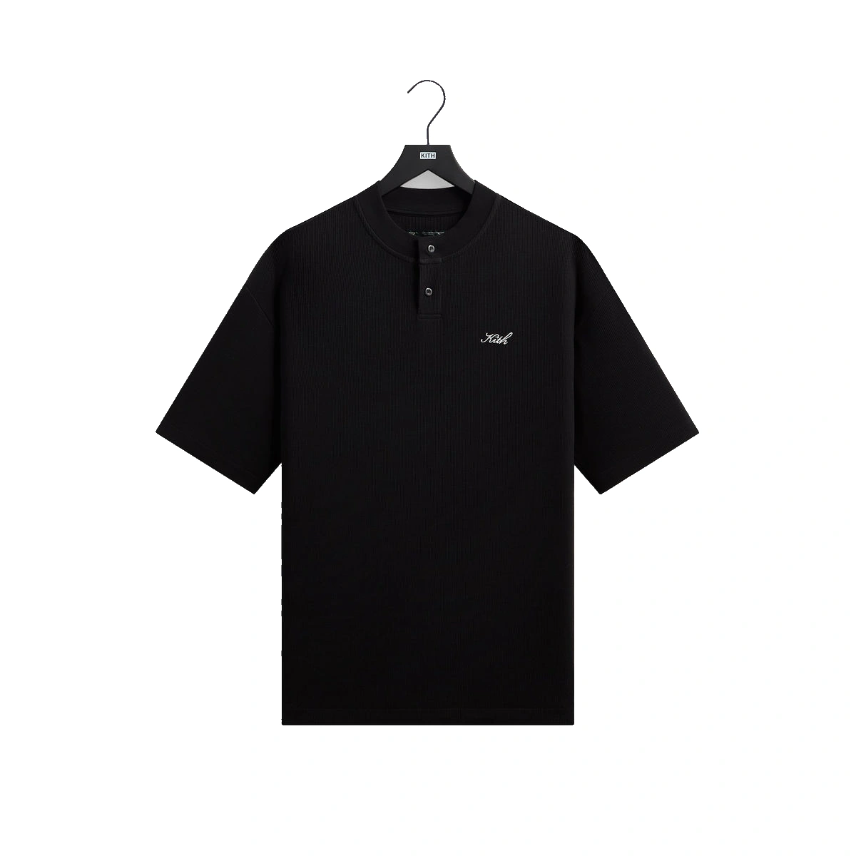 Kith Micro Waffle Tristan Henley Black