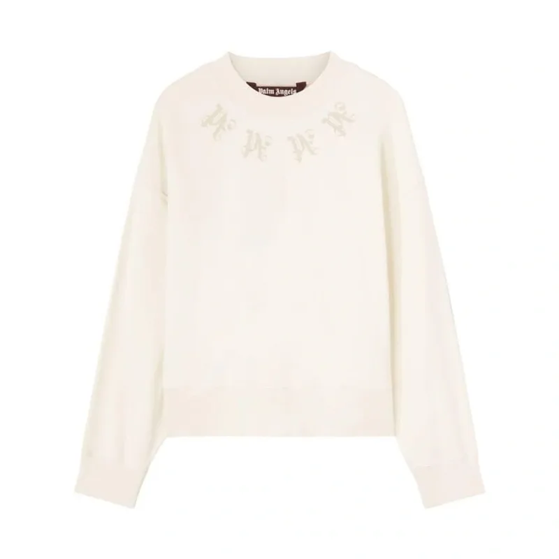Palm Angels Statement Monogram Sweatshirt Light Beige