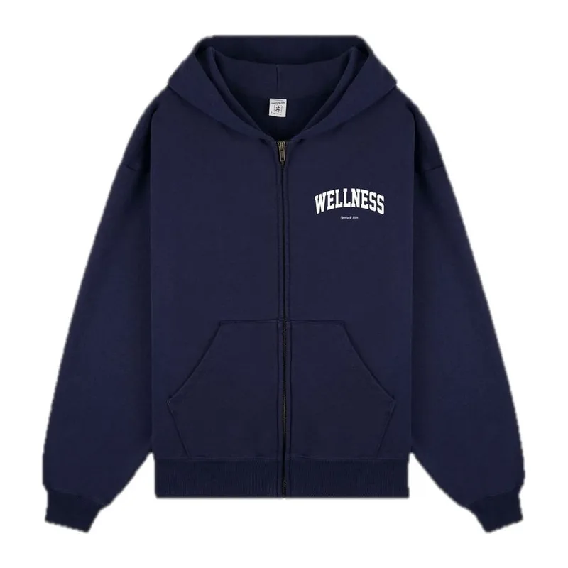 Sporty & Rich Wellness Ivy Zip Hoodie Dark Navy
