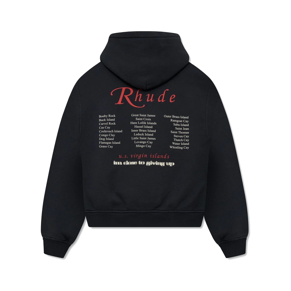 Rhude Usvi Regatta Tour Hoodie Vintage Black