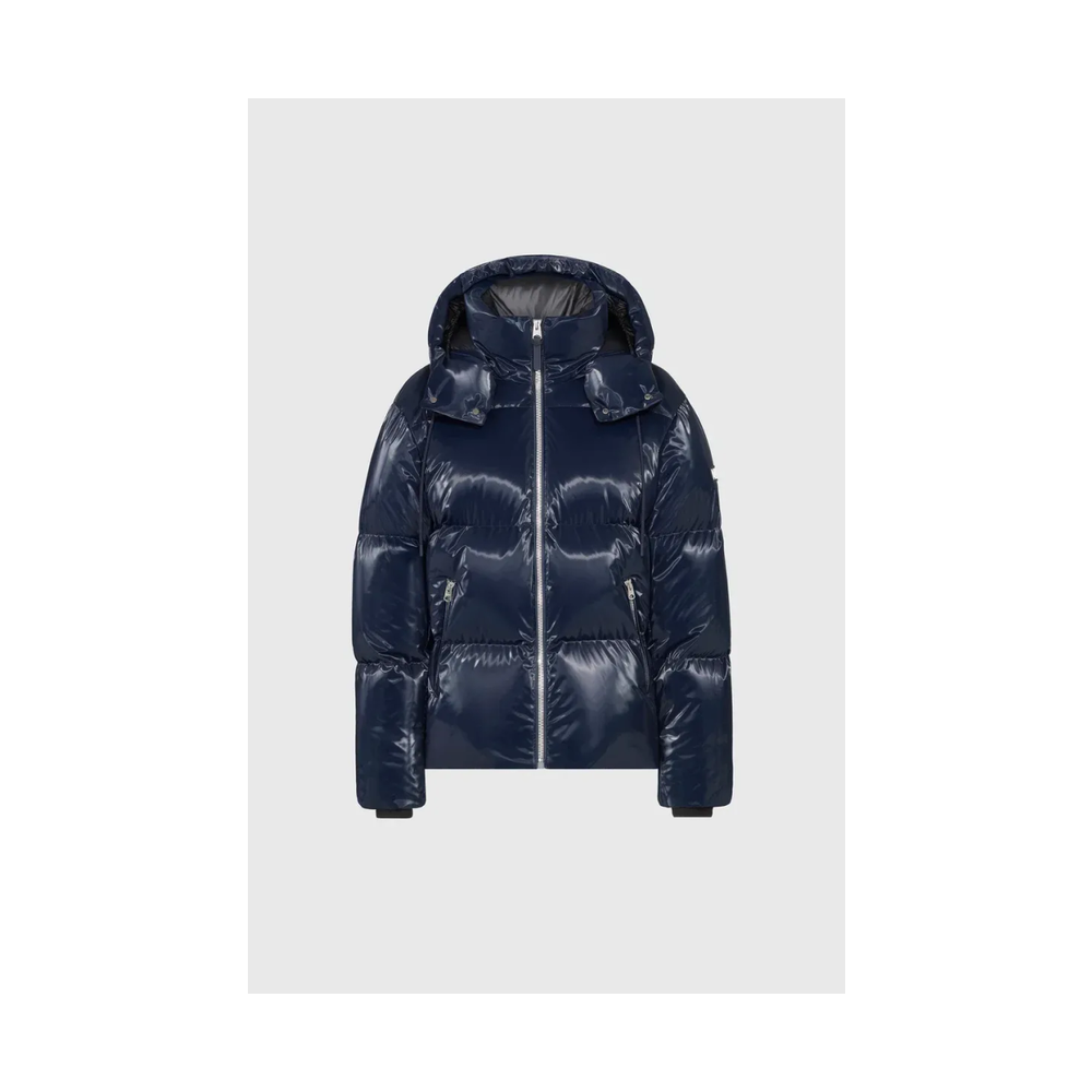 Mackage Kent-GLO High Gloss Hooded Down Jacket Navy