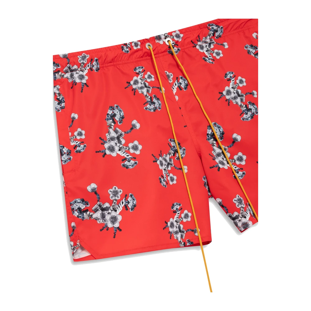 Rhude Turbo Floral Swim Trunks Red / White / Multi
