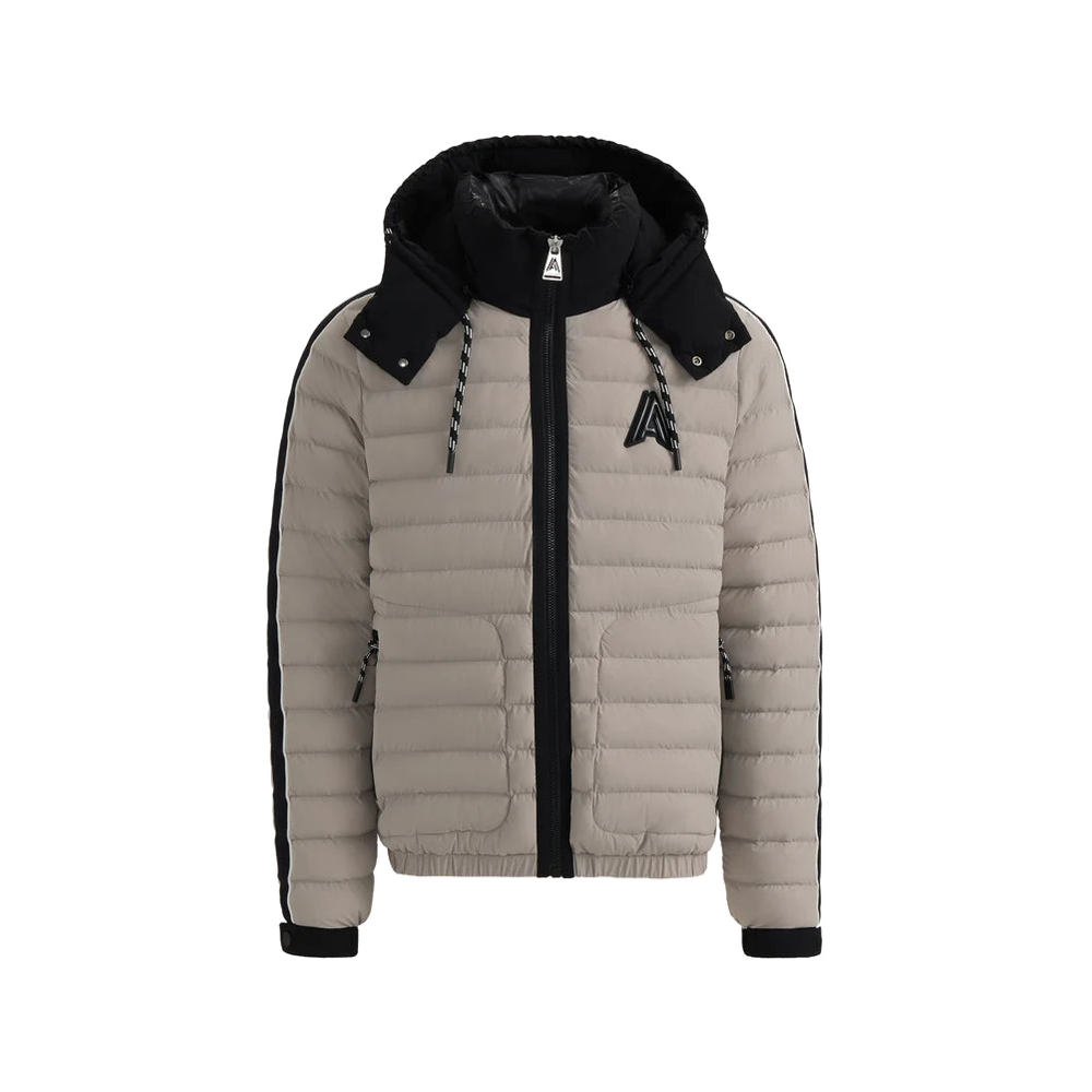 Alpenhaus Uriage Lightweight Bomber Puffer Jacket Removable Hood Stone