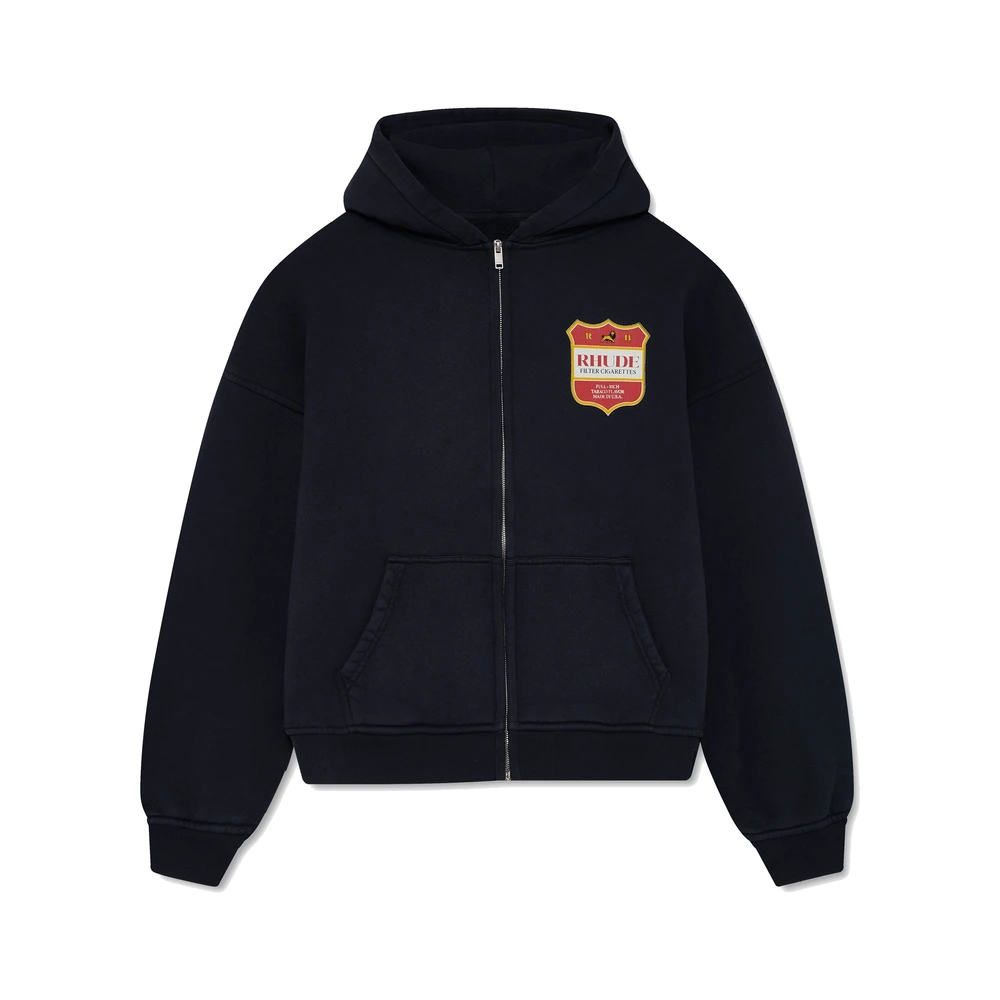 Rhude Filtaro Crest Zip-Up Hoodie Vintage Black / Blue / Red