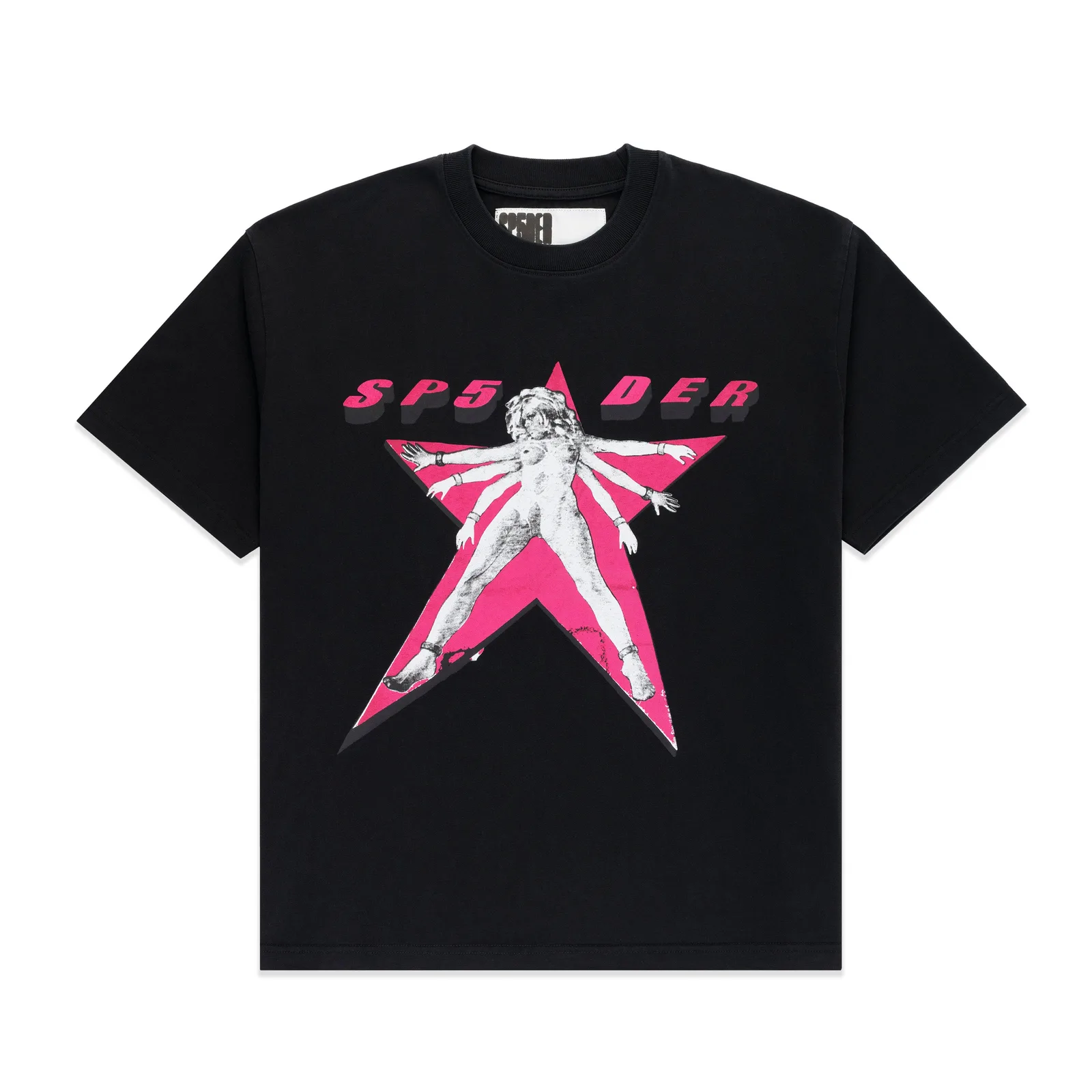 Sp5der Star Girl Tee Black front view