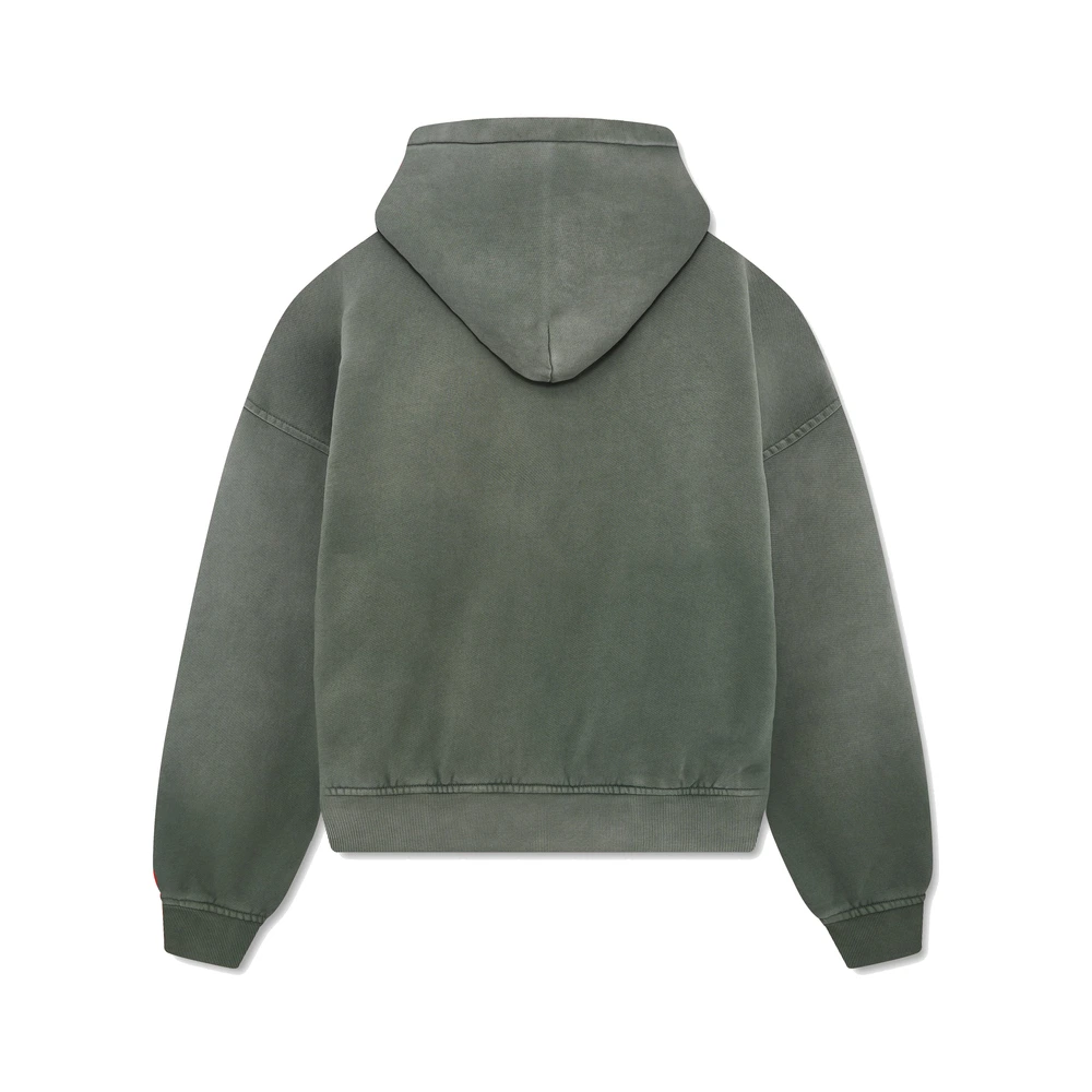 Rhude Chenille Patch Logo Hoodie Washed Olive / Black