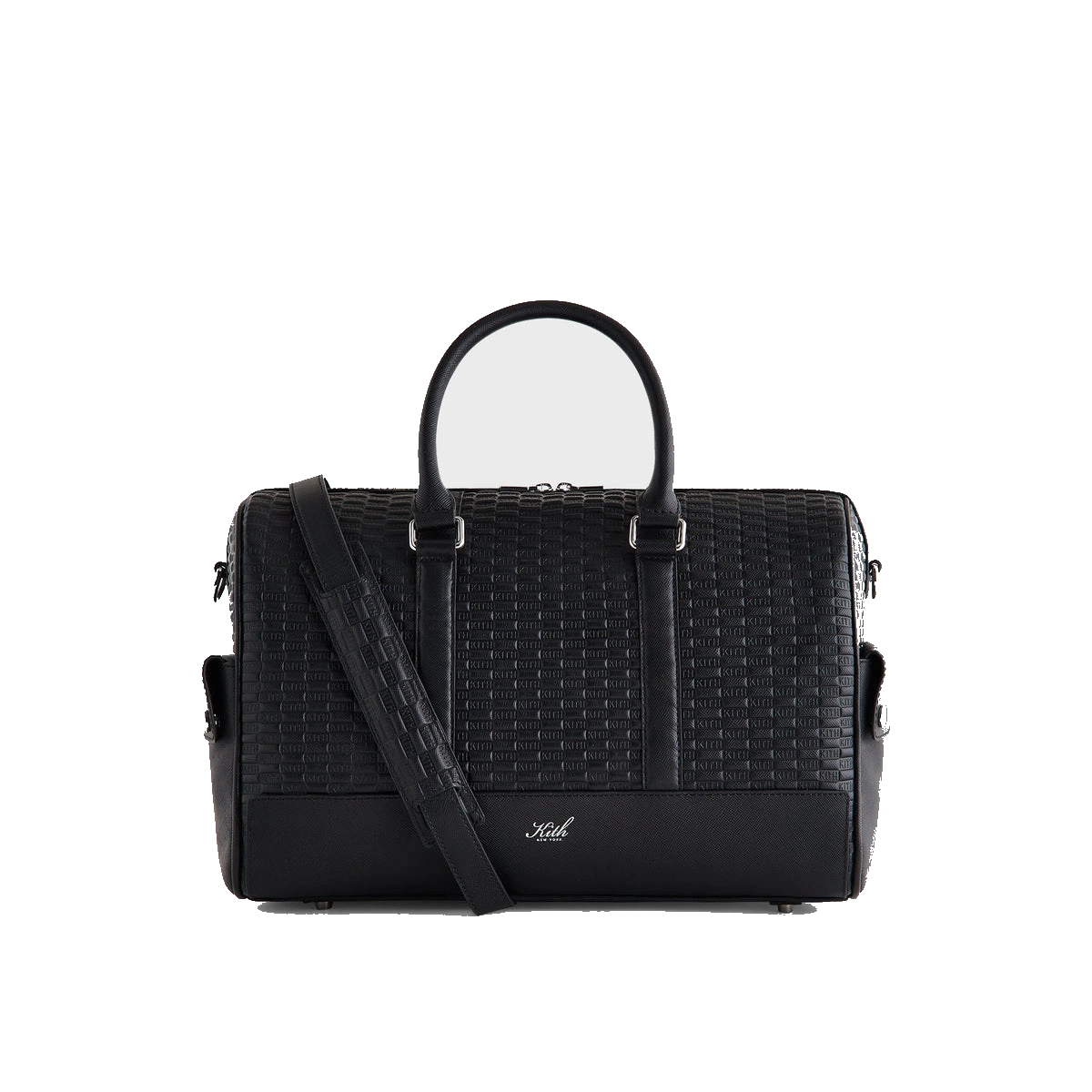 Kith Monogram Leather Explorer Traveler K40 Duffle Bag Black