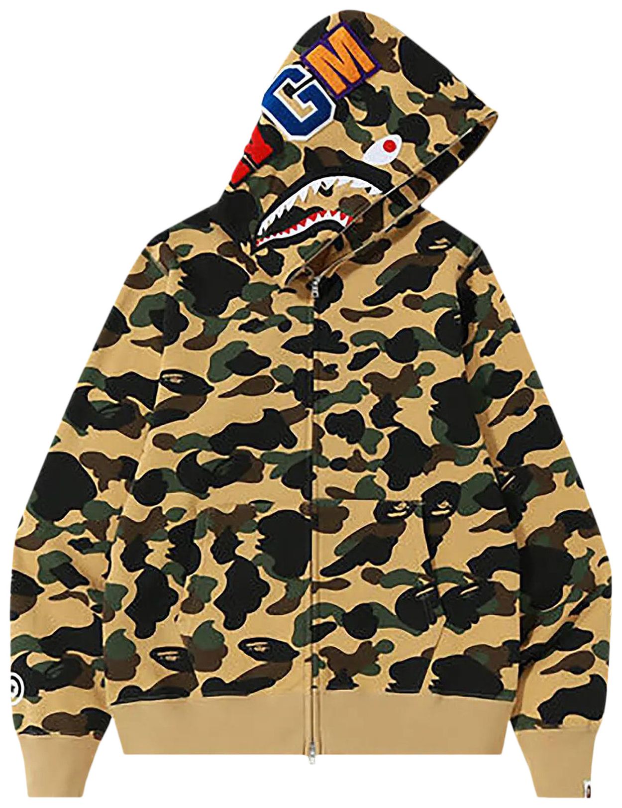 BAPE 1st Camo Shark Full Zip Hoodie Yellow