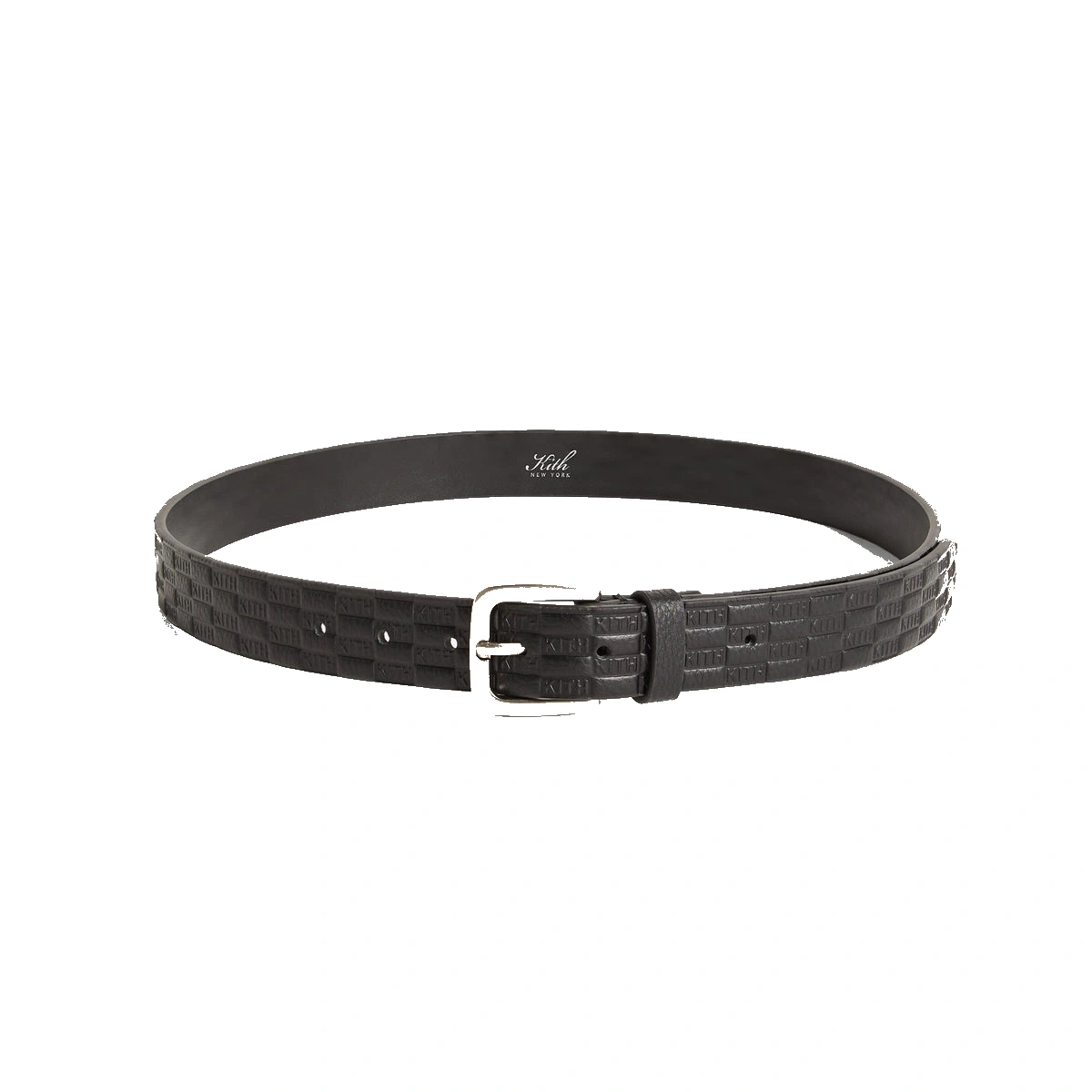 Kith Monogram Tumbled Leather Belt Black