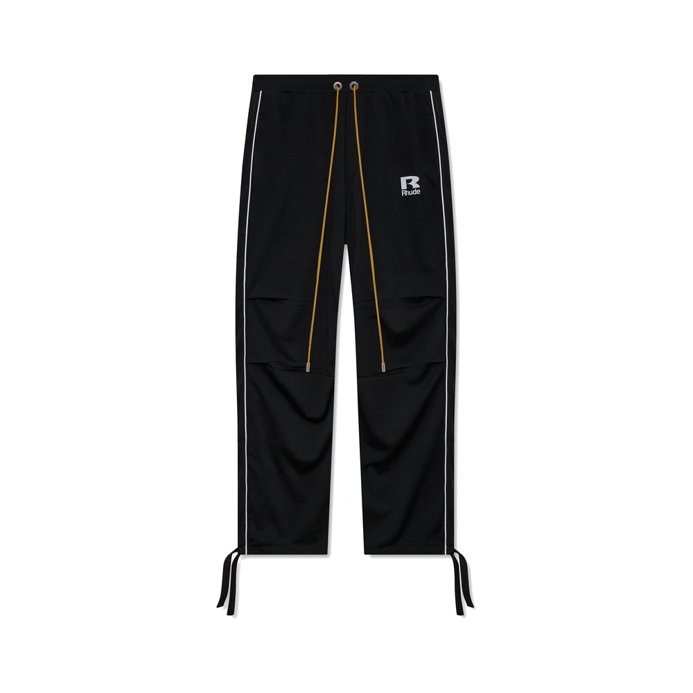 Rhude Mesh Piping Parachute Track Pant Black / White