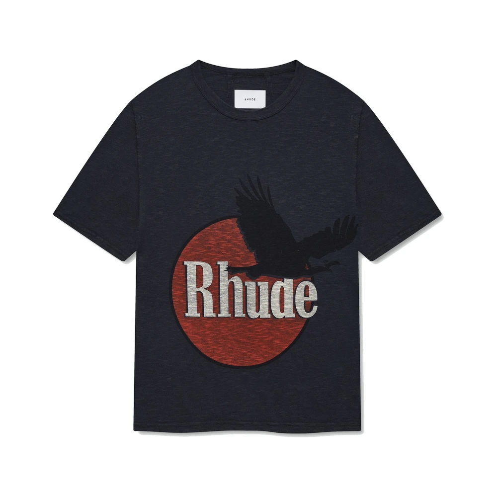 Rhude Eagle Logo Slub Tee Black / Red / White