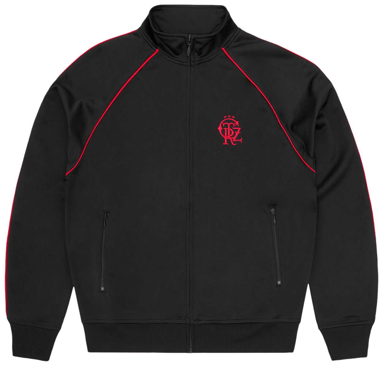 Corteiz 3 Star Crest Track Jacket Black