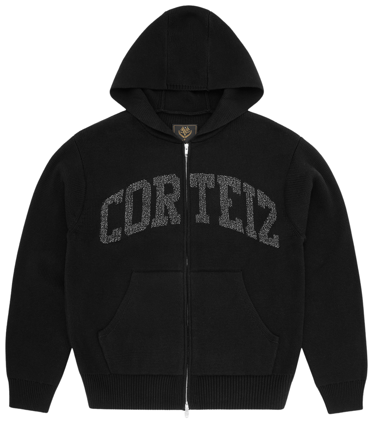 Corteiz 3M College Knit Zip Hoodie Black