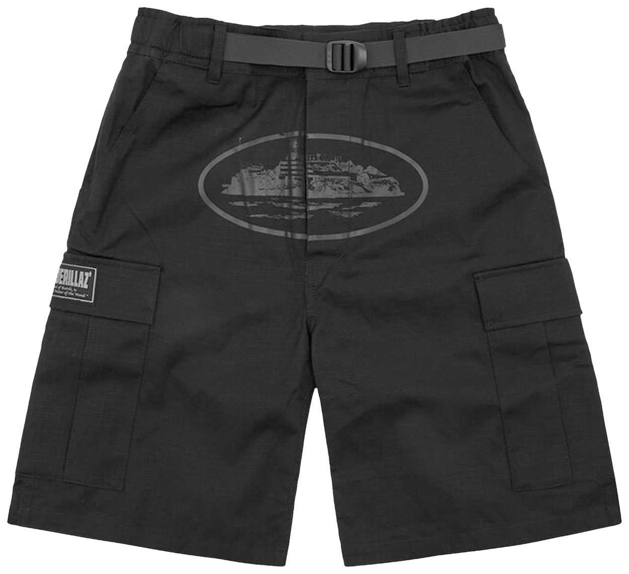 Corteiz Alcatraz Cargo Shorts Triple Black
