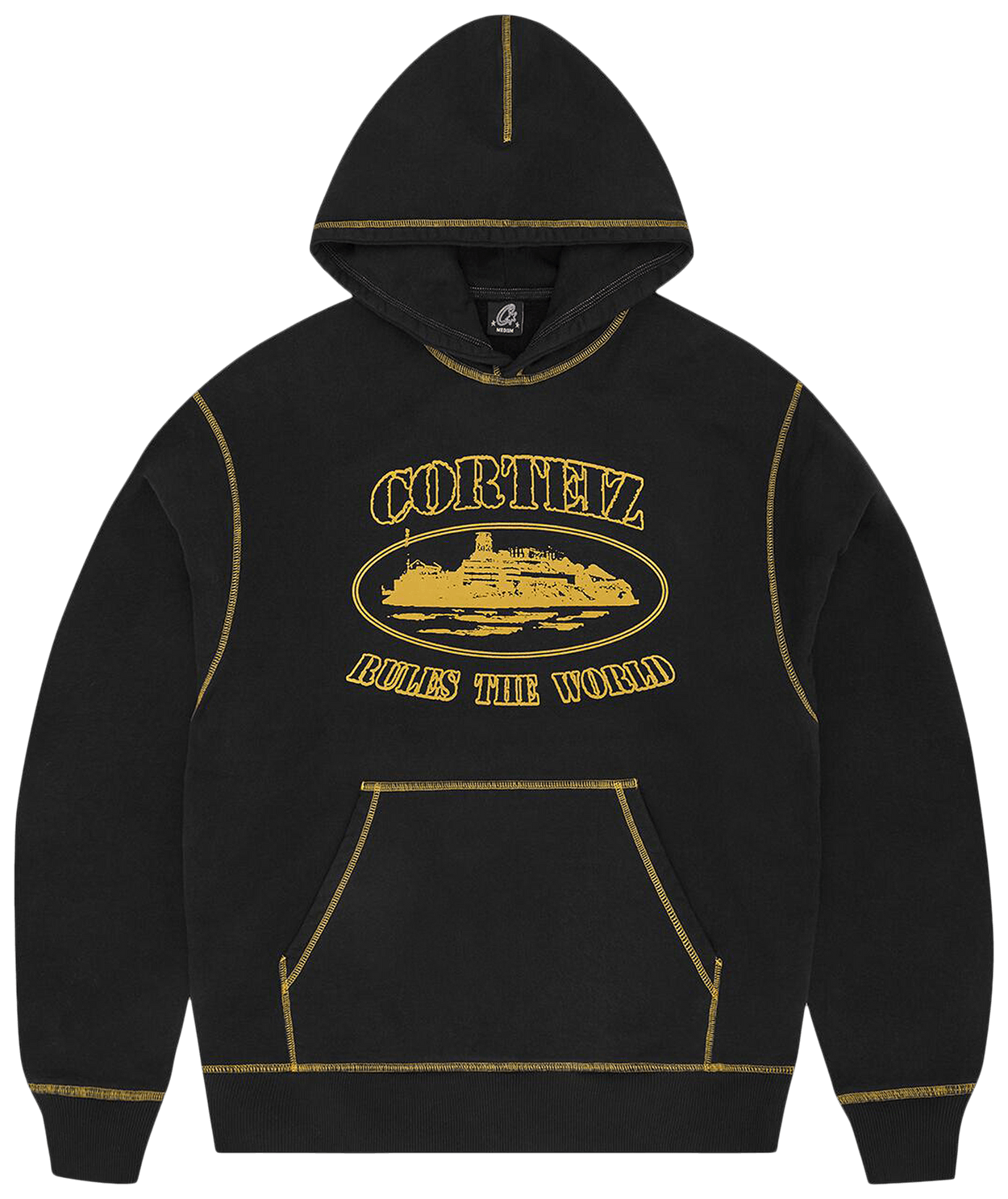 Corteiz Alcatraz Contrast Hoodie Black/Yellow
