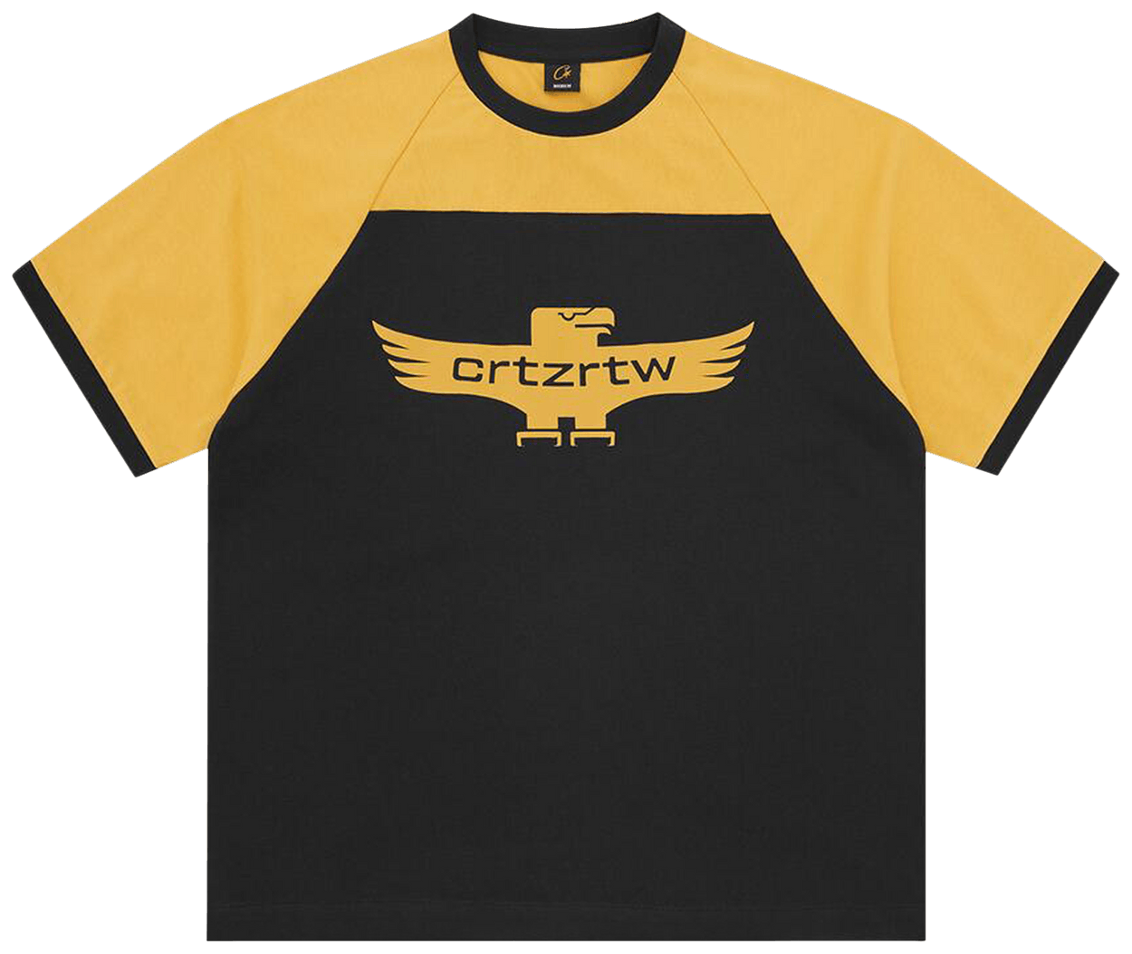 Corteiz Alcatraz Eagle Raglan Tee Black/Yellow