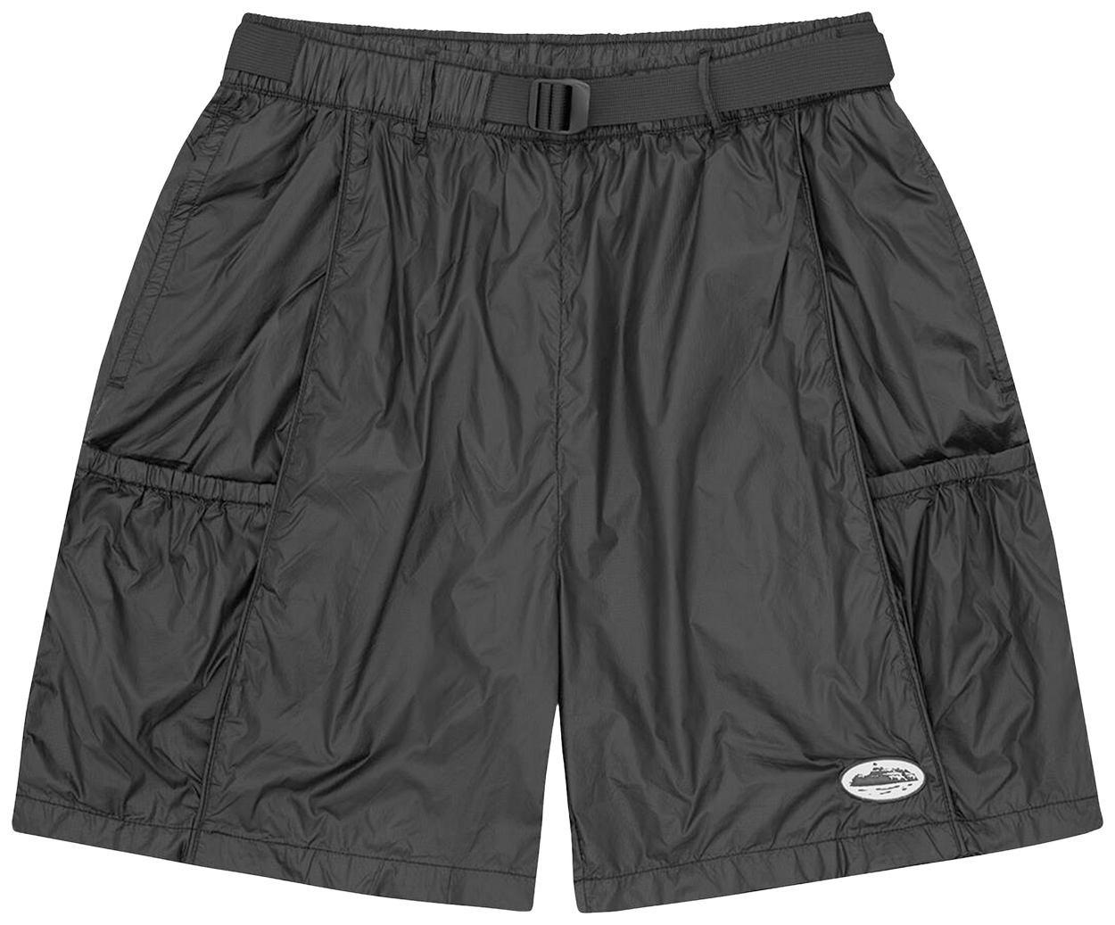 Corteiz Alcatraz Nylon Patch Shorts Black