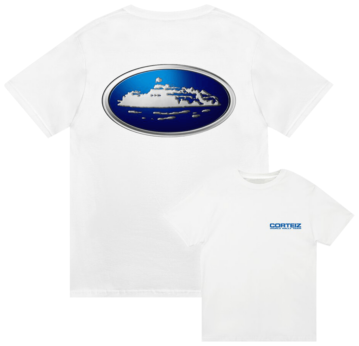 Corteiz Alcatraz World Rally Tee White