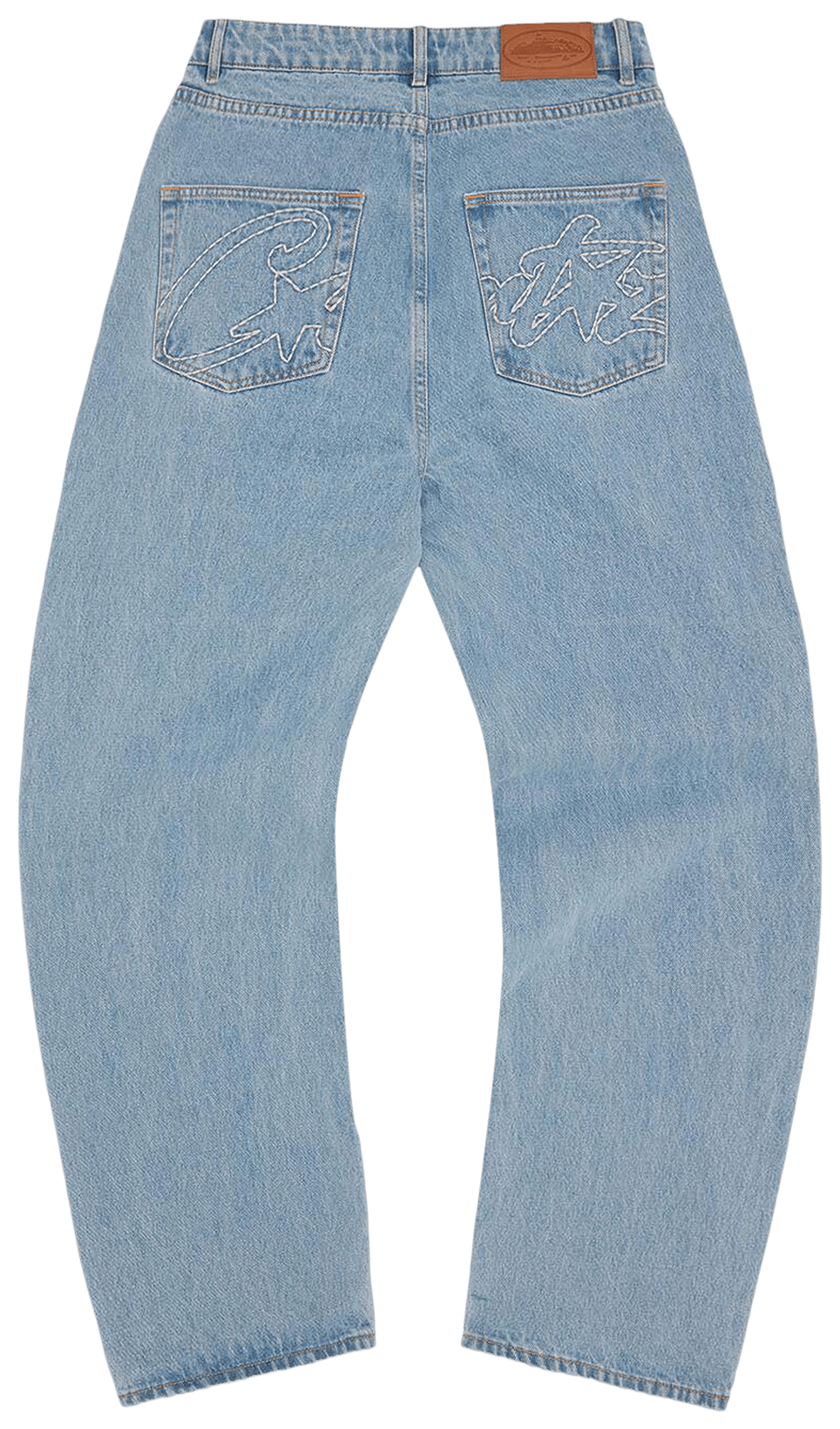 Corteiz Allstarz Denim Baggy Jeans Washed Blue