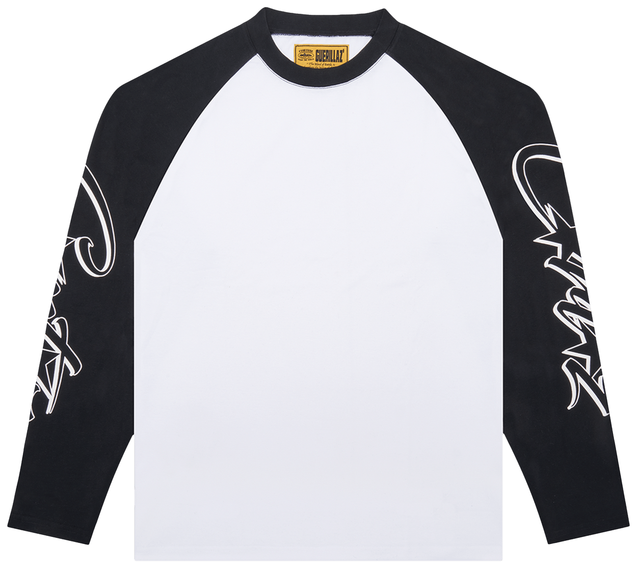 Corteiz Allstarz Raglan Long-Sleeve Tee White/Black