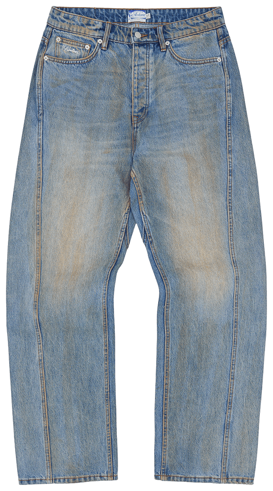 Corteiz Ardwear Panel Baggy Jeans Washed Indigo