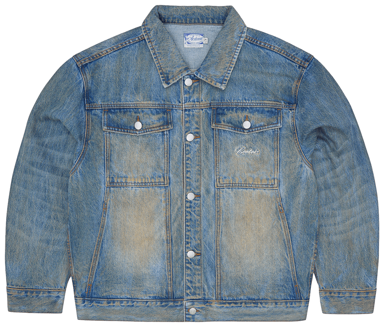 Corteiz Ardwear Panel Denim Jacket Washed Indigo