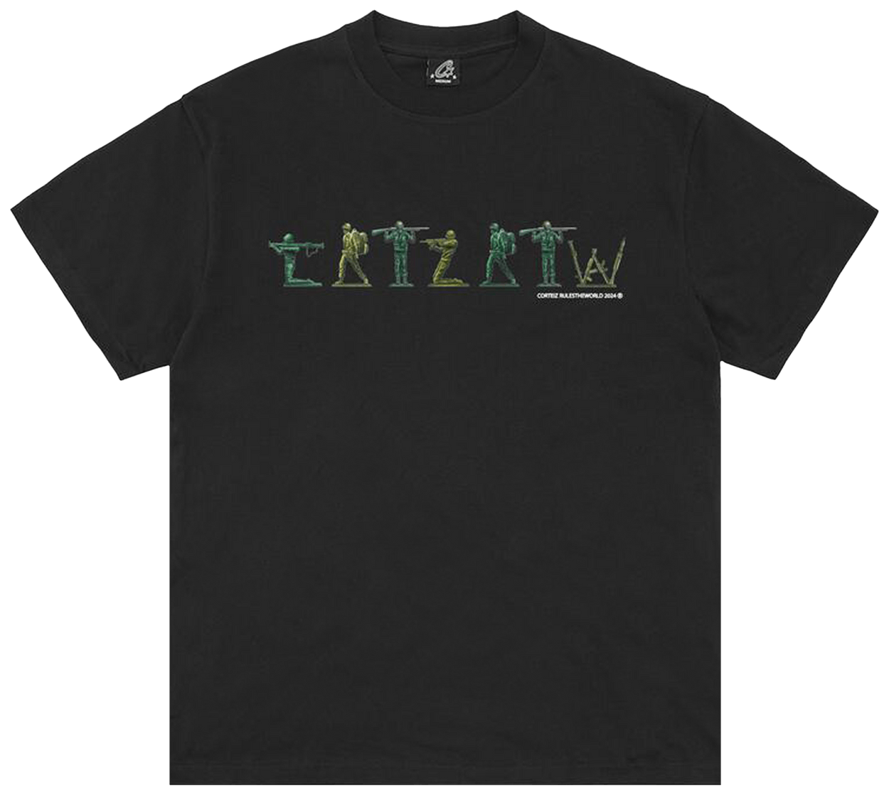 Corteiz Army Alphabet Tee New Blank Black