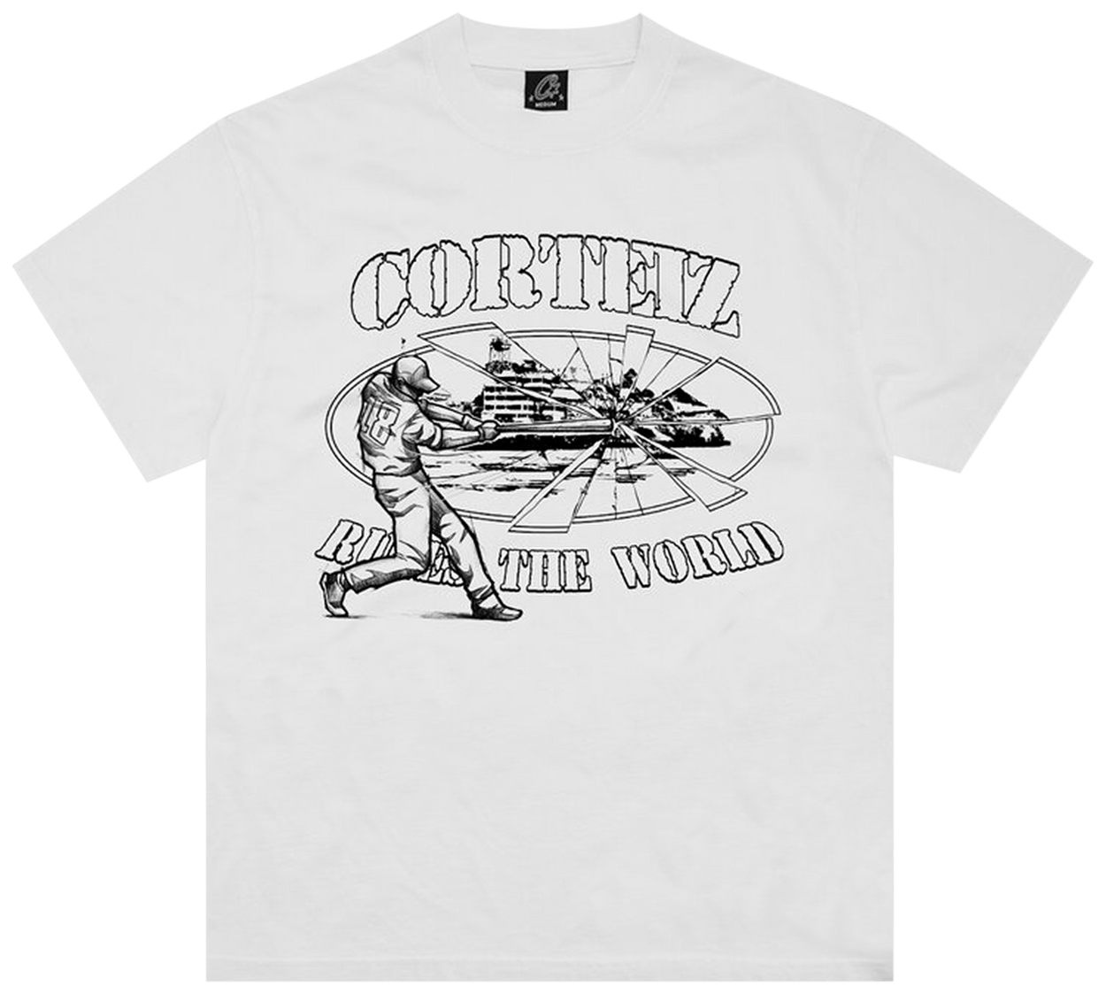 Corteiz Baseball Alcatraz Tee White