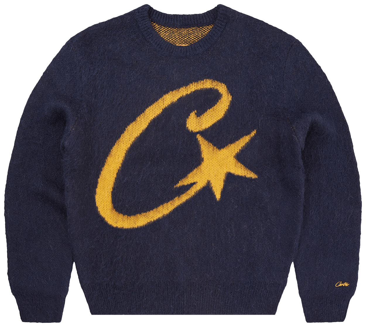 Corteiz C Star Mohair Knit Sweater Navy