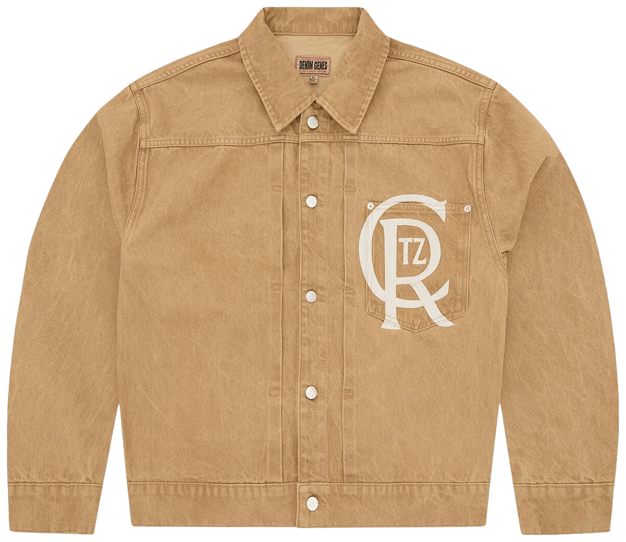 Corteiz Crest Chainstitch Denim Trucker Tan