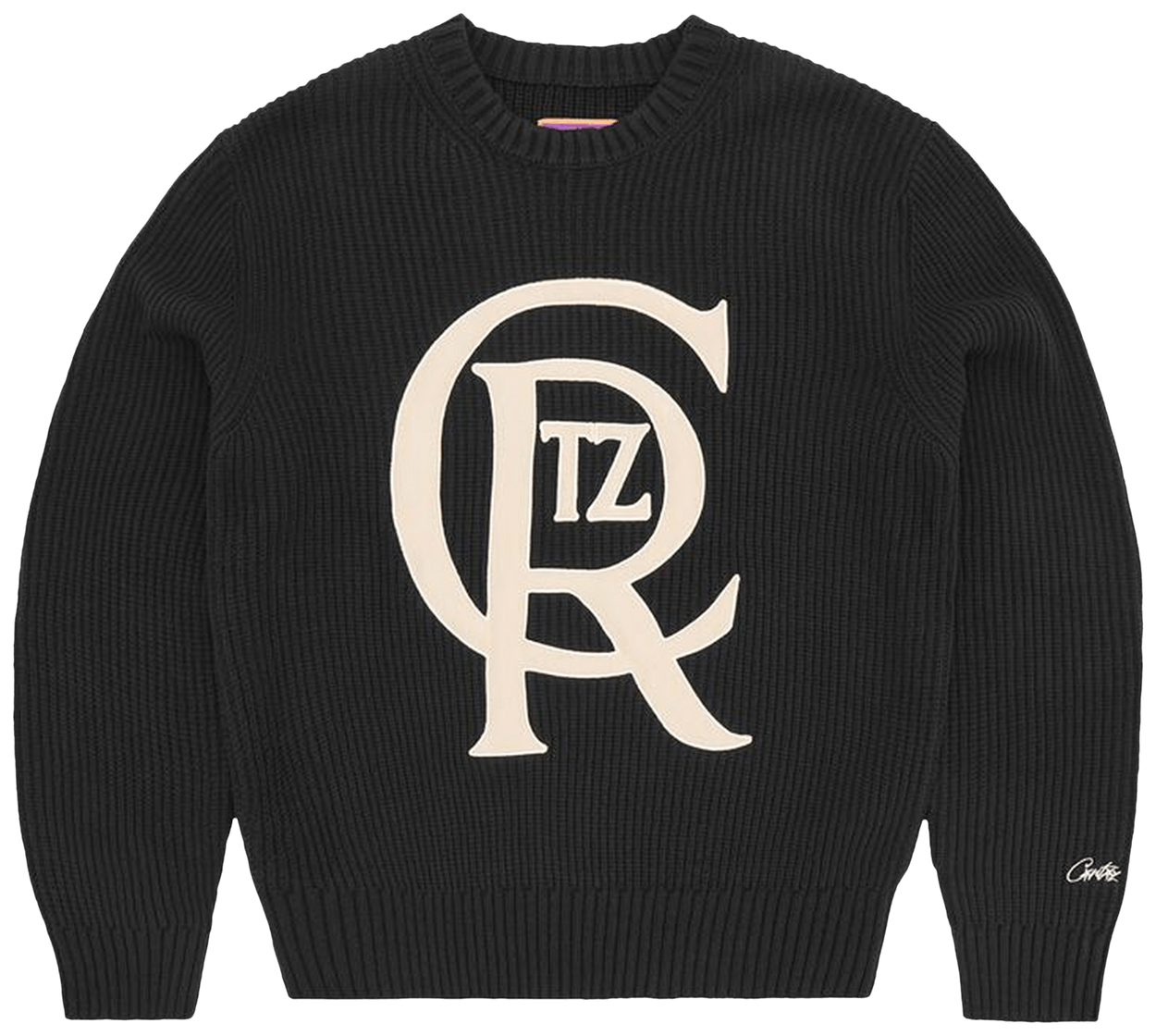 Corteiz Crest Knit Sweater Black