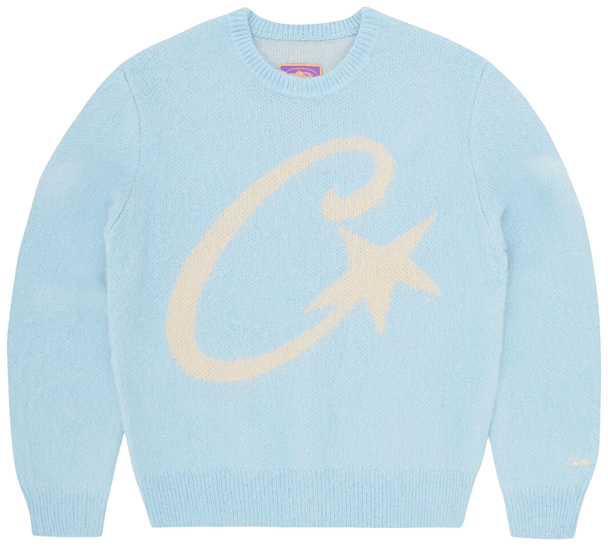 Corteiz CRTZ C Star Mohair Knit Sweater Baby Blue