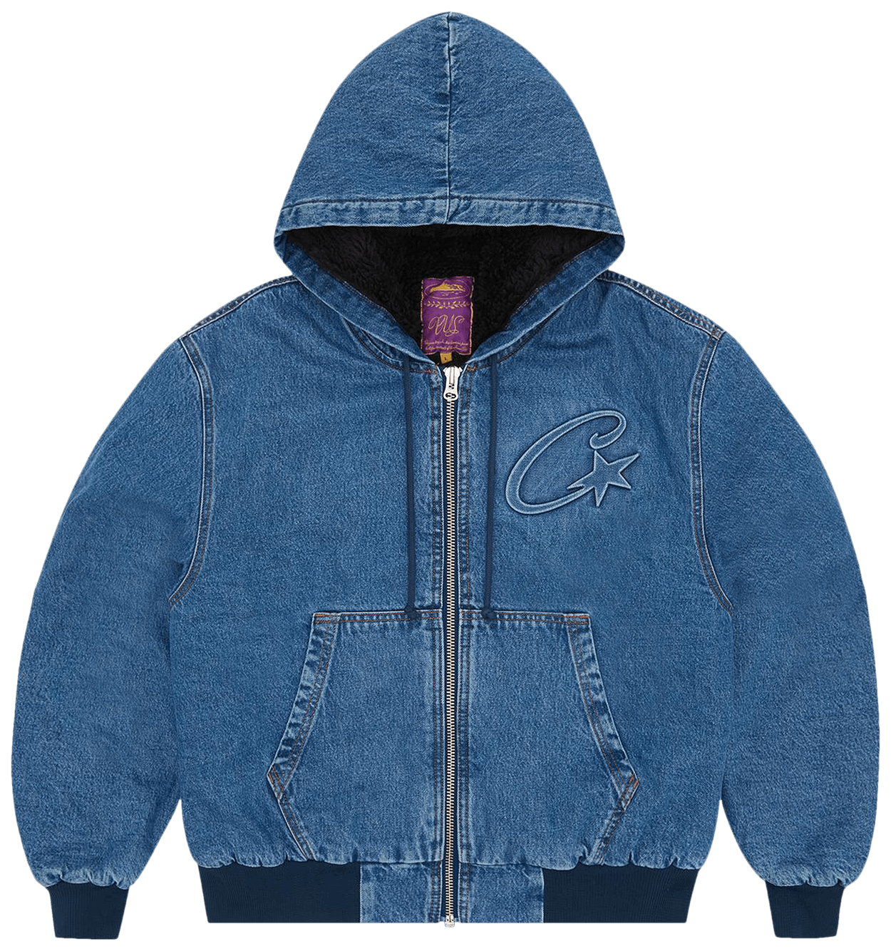 Corteiz CRTZ Embossed C-Star Denim Work Jacket Blue