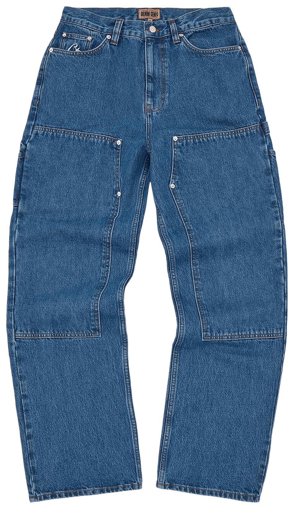 Corteiz CRTZ Embossed C-Star Denim Work Pant Blue