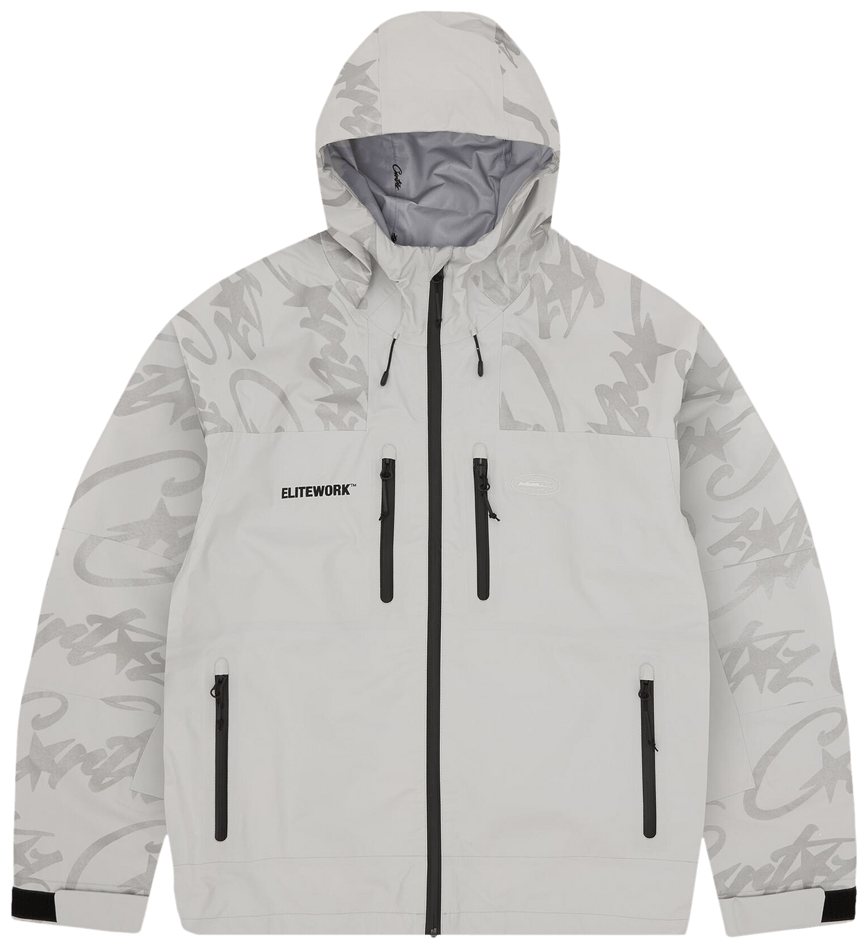 Corteiz CRTZ Platinum Elitework Waterproof Shell Jacket Grey