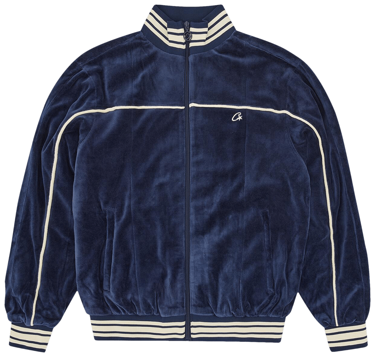 Corteiz CRTZ VVS Uptown Velour Track Jacket Navy