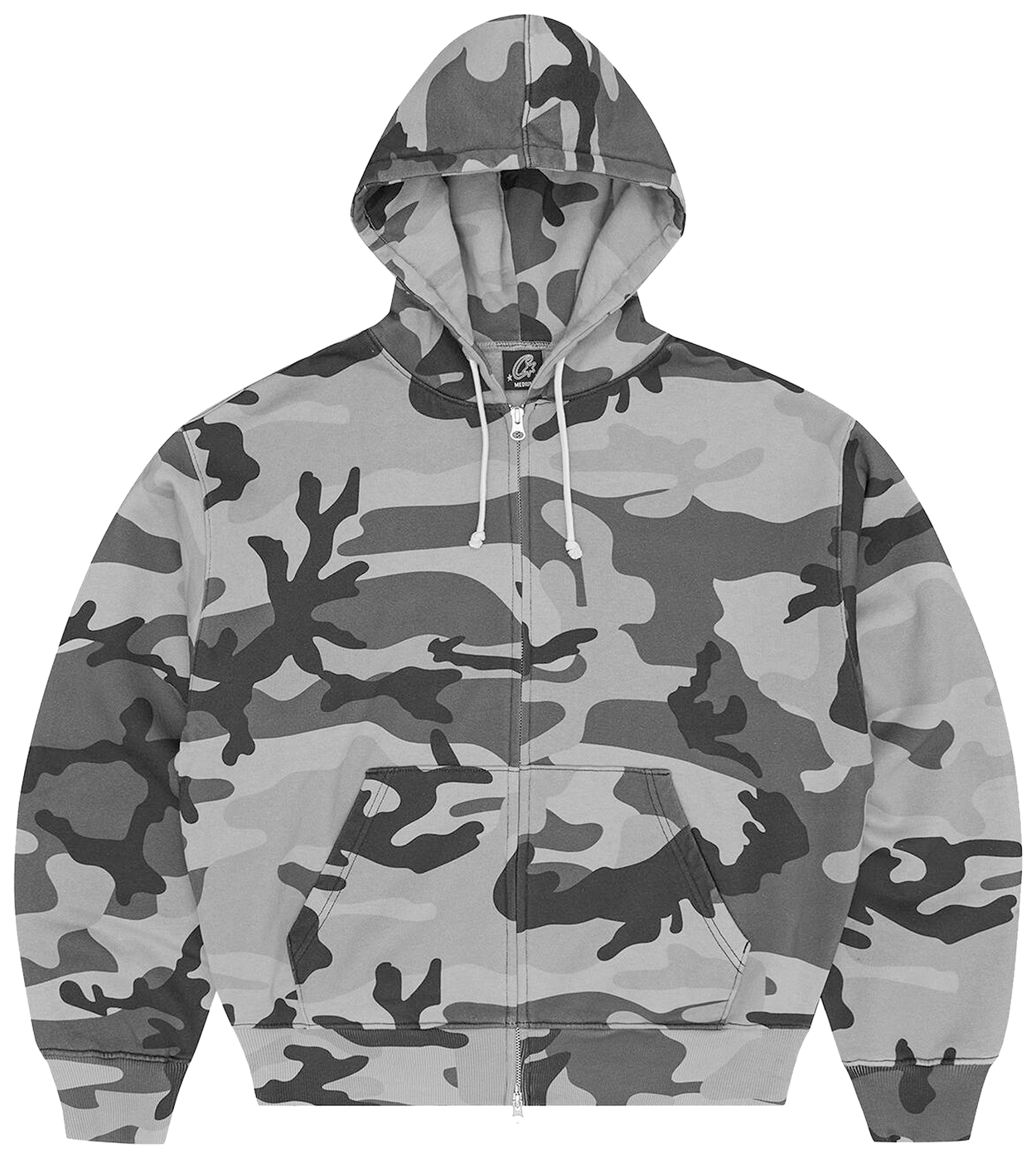 Corteiz Diplomatic Zip Hoodie Washed Camo