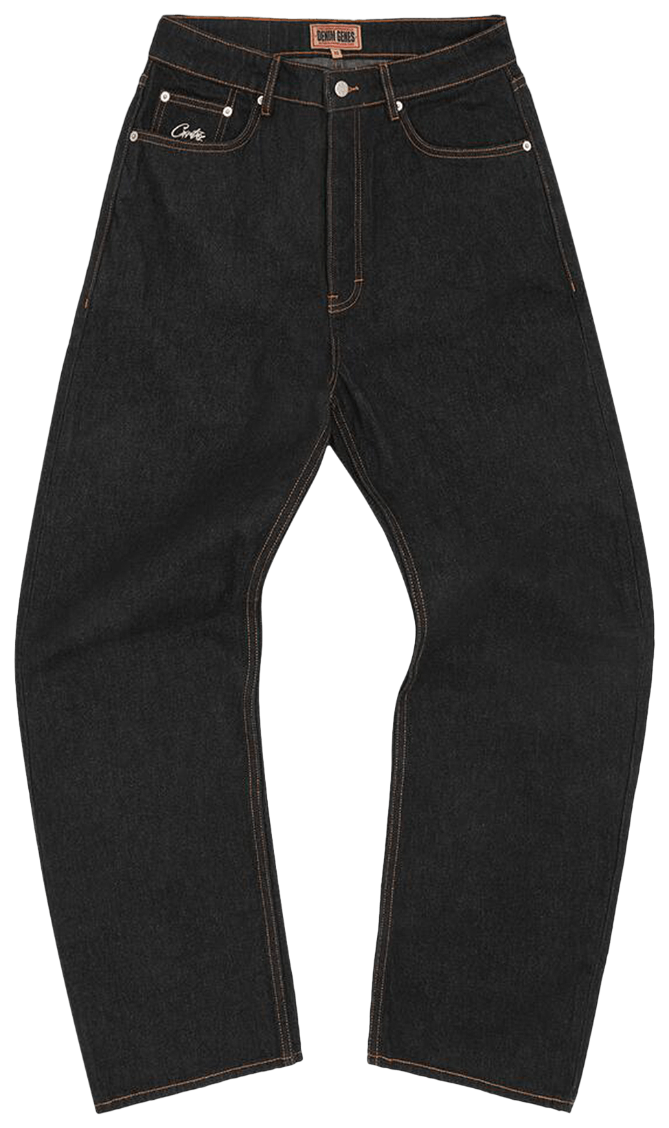Corteiz Dual Stripe Baggy Jeans Black Wash