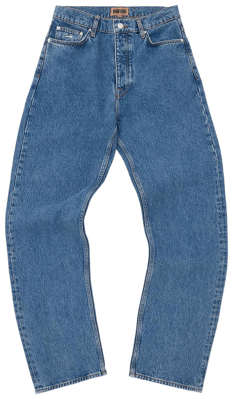 Corteiz Dual Stripe Baggy Jeans Midwash