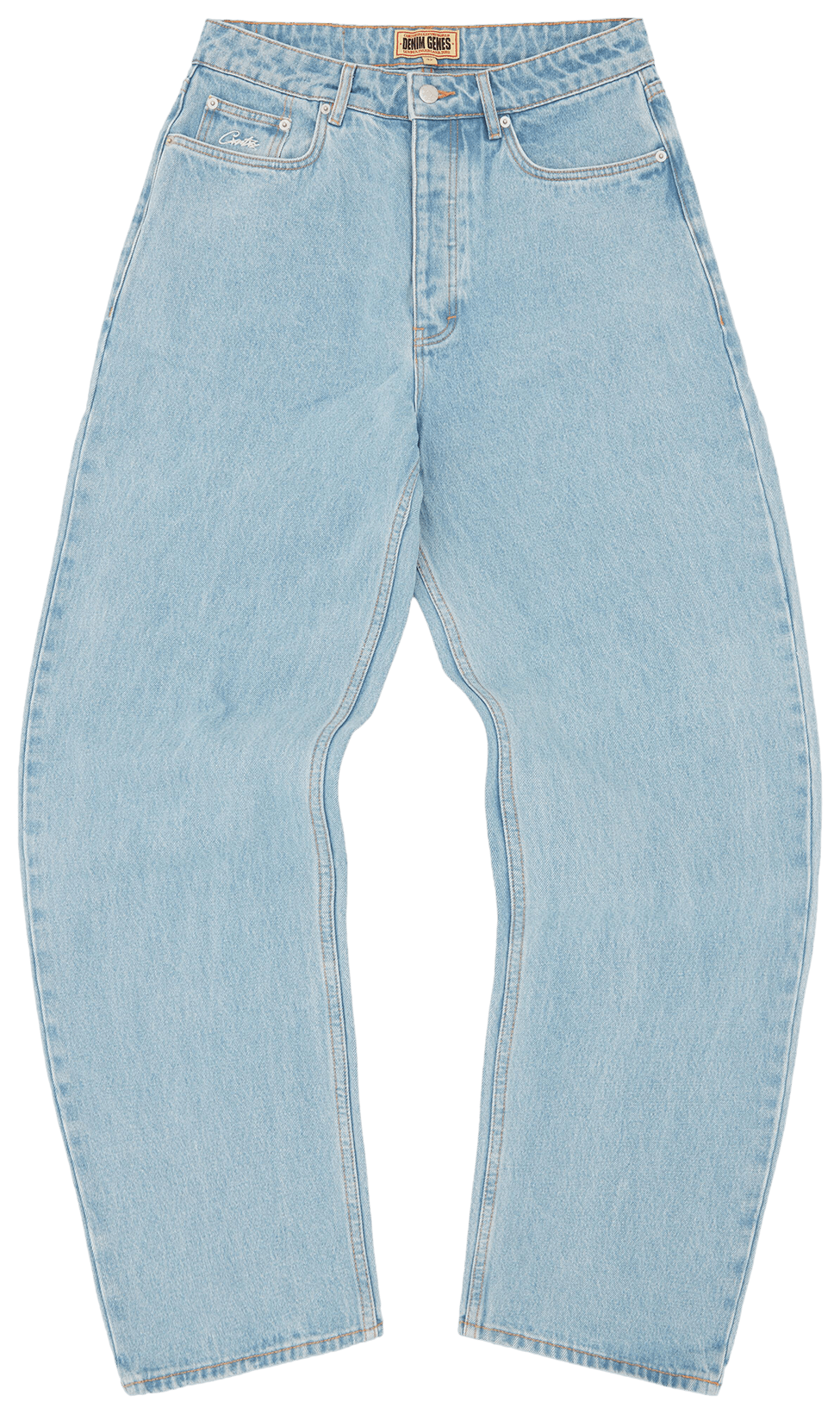 Corteiz Dual Stripe Baggy Jeans Stonewash