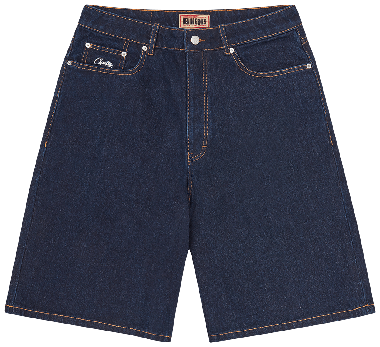Corteiz Dual Stripe Denim Short Washed Indigo