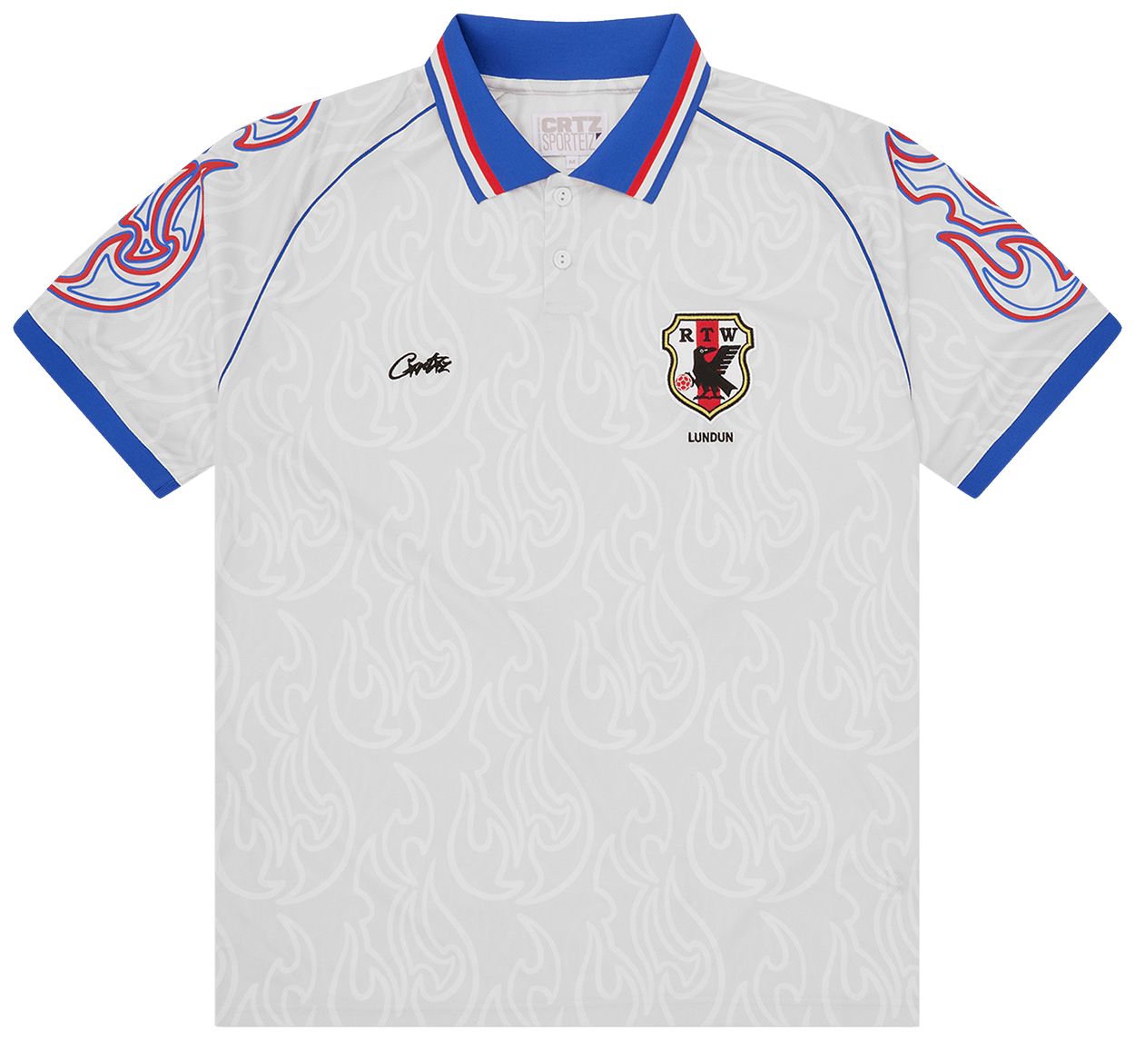 Corteiz Flames Football Jersey White