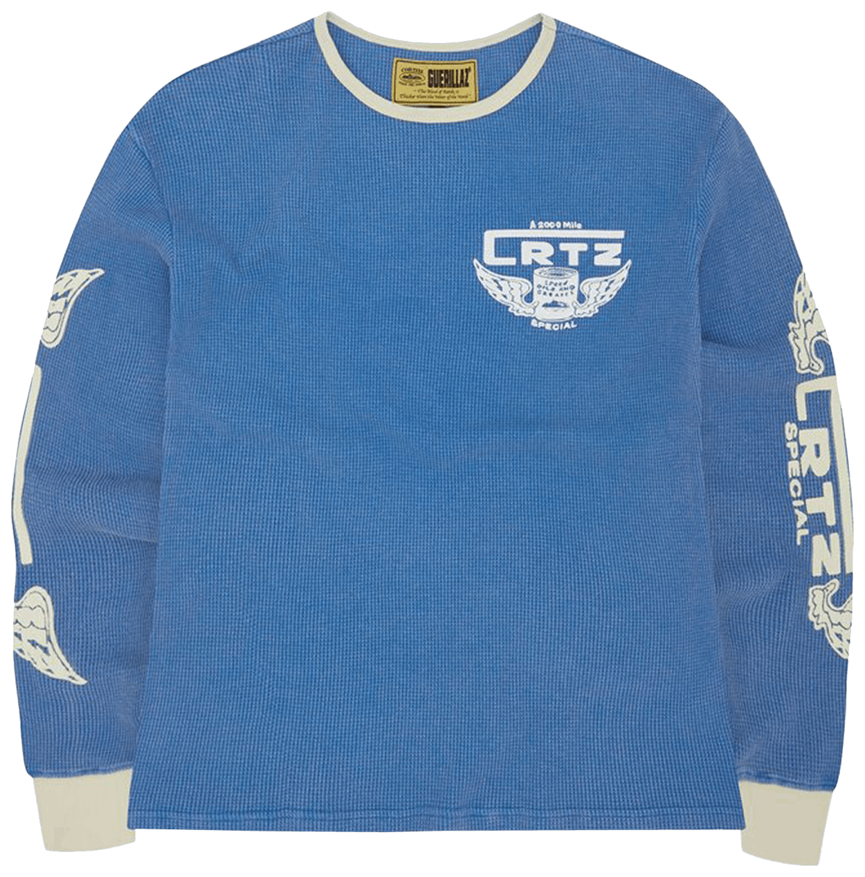 Corteiz Gasolina Waffle Long-Sleeve Blue