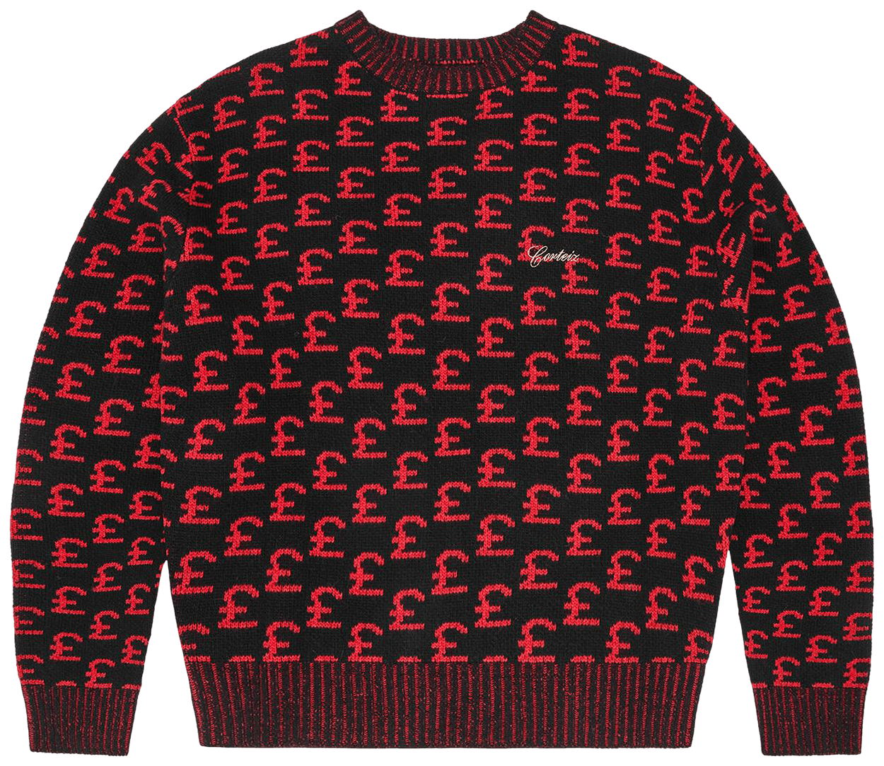 Corteiz Gbp Jacquard Knit Sweater Black