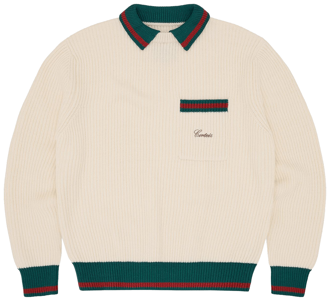Corteiz Gianni Knit Polo Sweater Cream