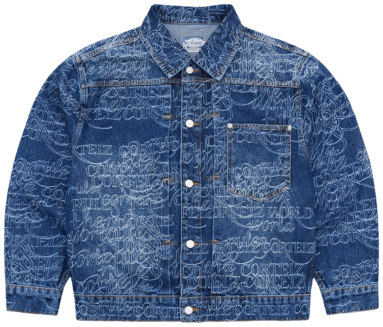 Corteiz Handwritten Denim Jacket Midwash Indigo