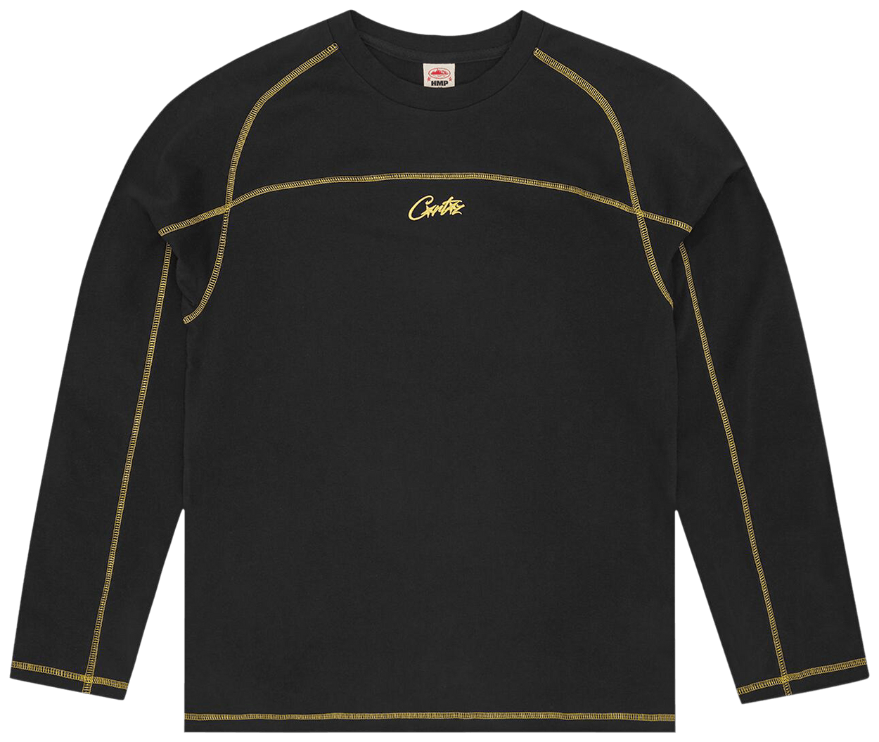 Corteiz Hmp Panel Heavyweight Long-Sleeve Tee Black/Yellow
