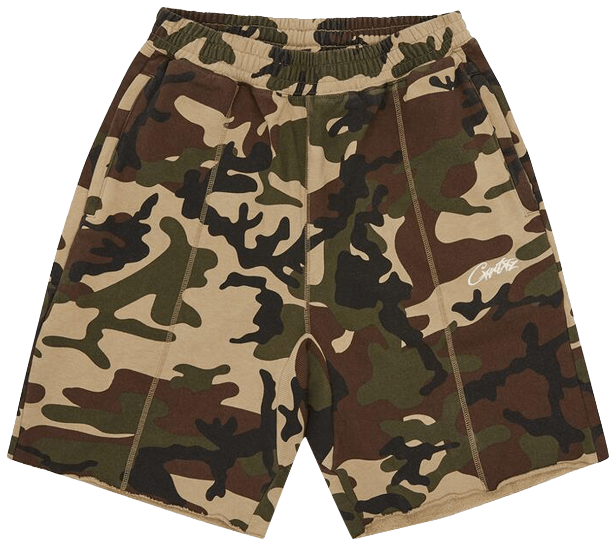 Corteiz HMP Raw Hem Shorts Camo