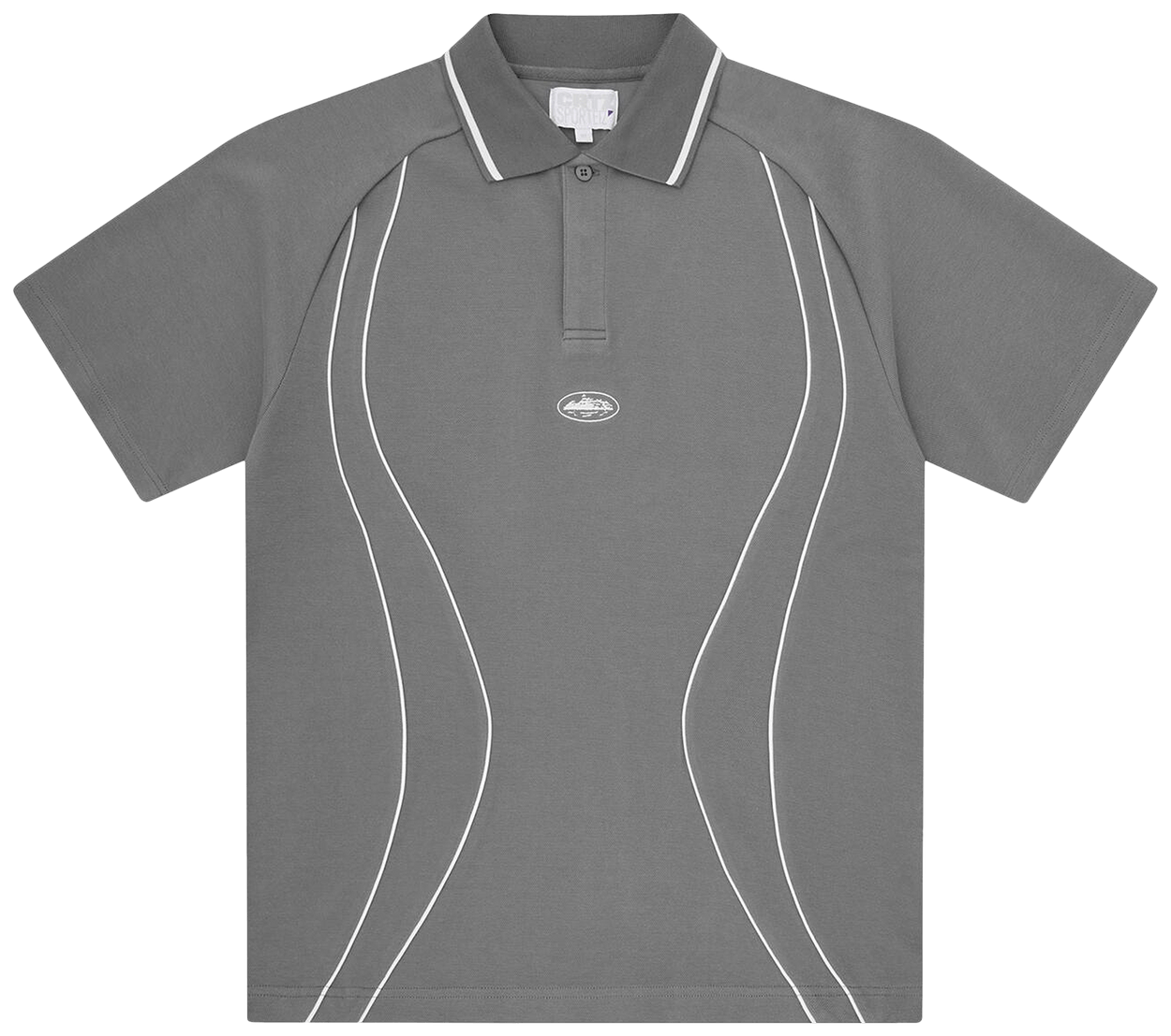 Corteiz Island Pique Polo Shirt Grey
